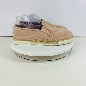 Vince Camuto Suede Leather Espadrilles Womens Sz 8.5 Light Pink Slip On Comfort